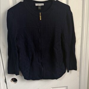Elegant Navy Blue Women's Cardigan